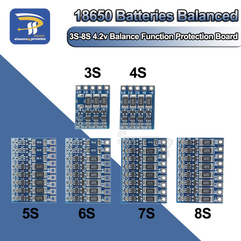 BMS 3S 4S 5S 6S 7S 8S 18650 Lithium Battery Charger Protection Board Power Bank Balancer Li-ion Lipo PCB Charging Equalizer ► Photo 1/6