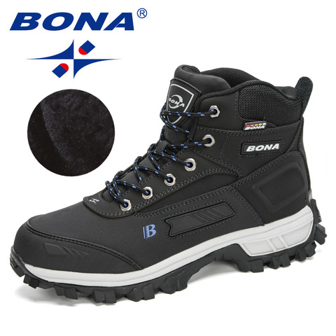 BONA 2022 New Arrival Pro-Mountain Ankle Hiking Boots Men Outdoor Sports Plush Warm High Top Walking Training Footwear Masculino ► Photo 1/6