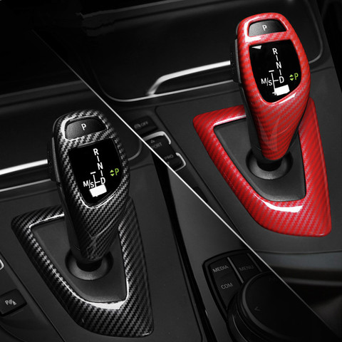 Carbon Fiber Style Gear Shift Handle Sleeve Cover Trim For BMW F20 F21 F22 F23 F30 F31 F34 F35 F32 F33 F36 Interior Accessories ► Photo 1/6