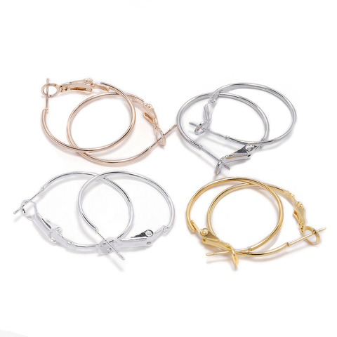 10pcs 20 25 30 40 50mm Gold Circle Round Hoop Earrings Hooks Earring Findings For DIY Jewelry Making Accessories Supplies ► Photo 1/6