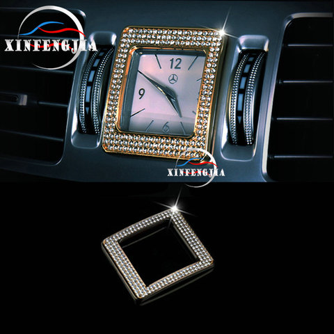 For Mercedes-Benz S E CLS Class W221 W212 C218 Gold Silvery Crystal Style Center Clock Frame Cover Trim ► Photo 1/6