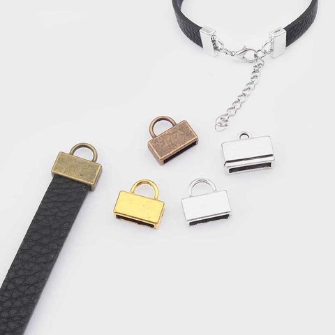 20pcs Antique Bronze/Gold/Silver Color End Cap Clasps Connectors For 10mm*2mm Flat Leather Cord Bracelet Jewelry Accessories ► Photo 1/6