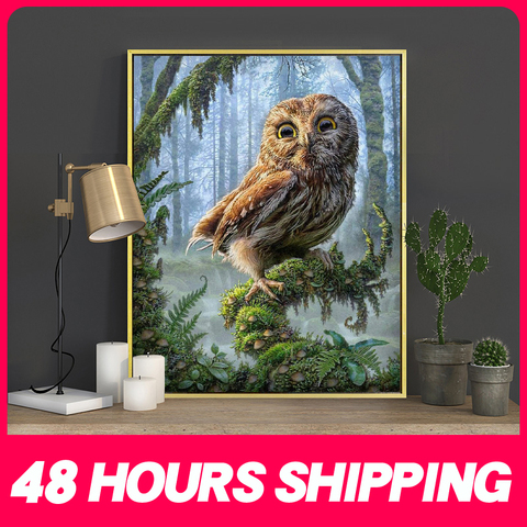 Meian Cross Stitch Embroidery Kits 14CT Owl Animal Tree Cotton Thread Painting DIY Needlework DMC New Year Home Decor VS-0035 ► Photo 1/6