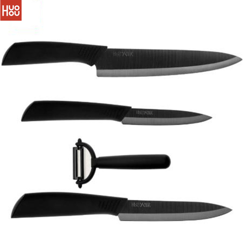 4PCS Huohou Kitchen Home Nano-Ceramic Knives Cook Set With Holder 4 6 8 Inch Fruit Veg Meat Kitchen Cooking Knife ► Photo 1/6