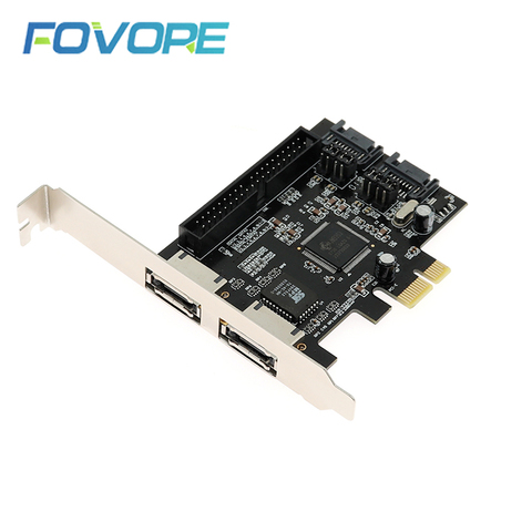 Combo 2 port SATA 2.0 + IDE + 2 port eSATA PCI-e PCI express RAID Controller Card SATA IDE PCI e Adapter Card ► Photo 1/6