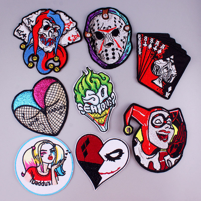 Skull Patch Embroidered Patches Clothing Punk Badge Stickers Applique Stripes