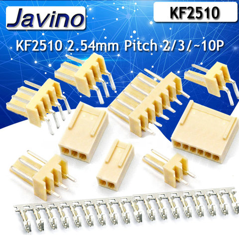 10Set KF2510 Connector Kits 2.54mm Pitch 2/3/4/5/6/7/8/9/10/ Straigh Pin Header+Housing+Crimp Curved needle ► Photo 1/6