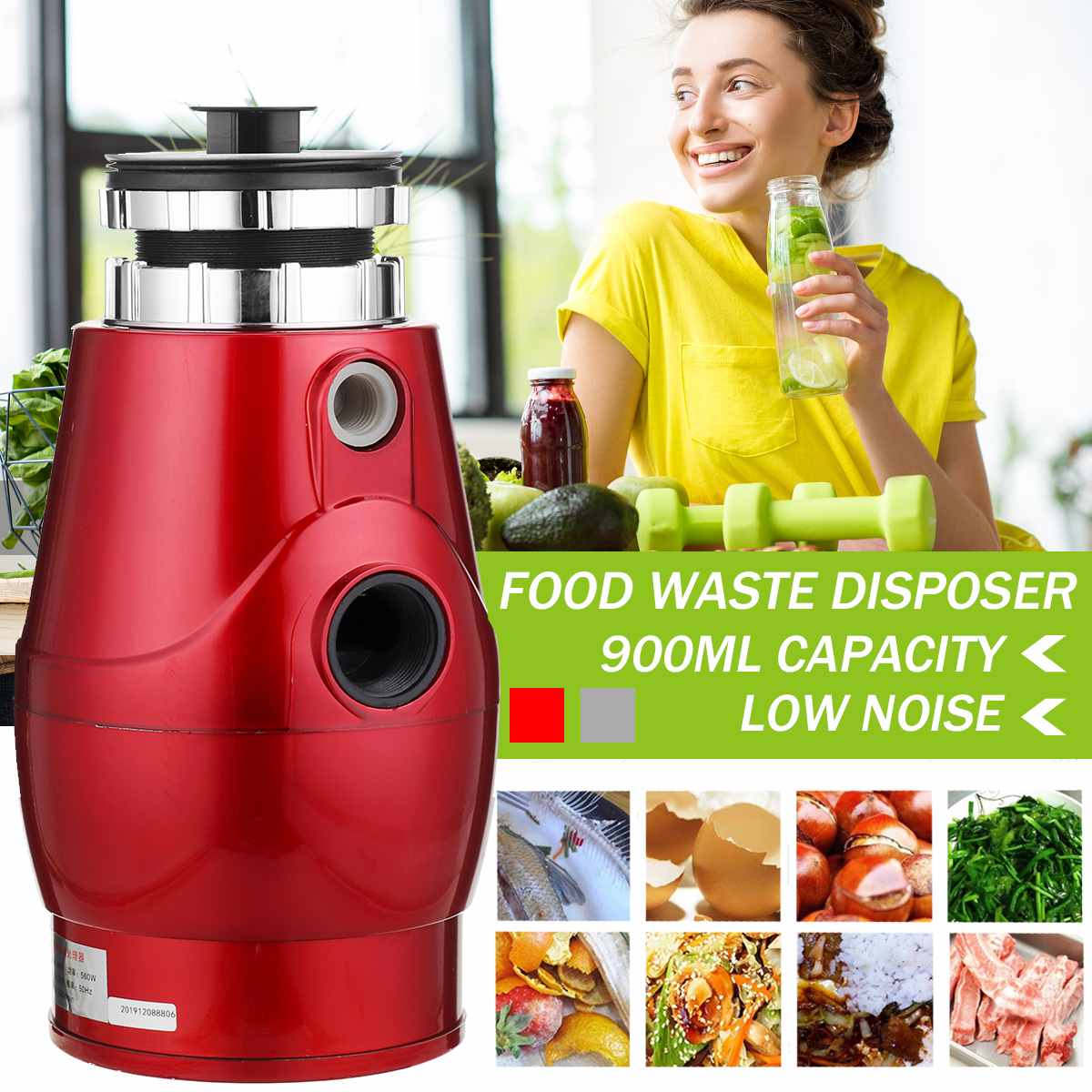 NEW kitchen food waste processor food waste disposal crusher Stainless  steel material grinder kitchen appliances 1400ML