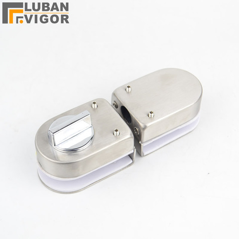 Stainless steel,Glass Door Latches Lock/bolt,138A ,Without drilling,for Double/single glass door, Frameless glass door ► Photo 1/5