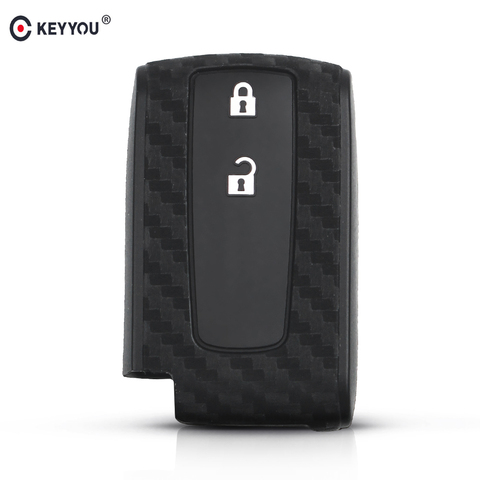 KEYYOU Carbon Fiber Case Accessories For Toyota Prius Crown Avensis Verso Remote Car Silicone Key Case Cover Fob Keychain ► Photo 1/6