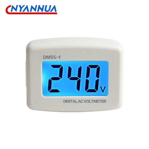 DM55-1 Electric Meter Household LCD Digital Display AC Voltmeter Switch EU US Plug Voltage Meter Plug AC110-300V ► Photo 1/6