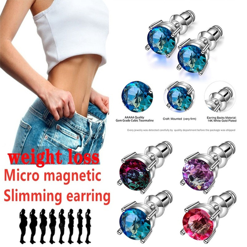 1Pair Slimming Weight-loss Earrings Fat Burning Magnetic Therapy Energy Weight Loss Ear Stud Fashion Jewelry Accessories ► Photo 1/6