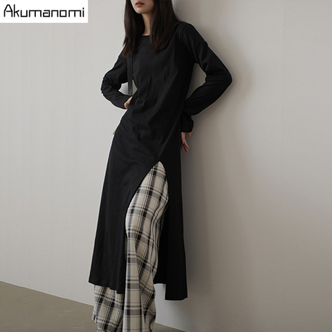 cotton maxi robe t-shirt dress autumn long sleeve plus size 7xl 6xl 5xl 43xxl 2022 women Oversized harajuku loose dresses free ► Photo 1/6