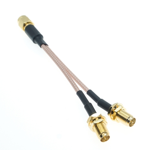 RPSMA Male to 2X RP SMA Female Y type Splitter Combiner jumper  Pigtail RF Coaxial Cable ► Photo 1/5