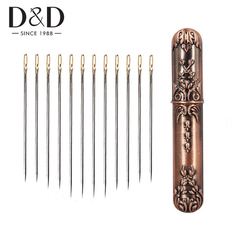 D&D 24pcs Self Threading Needles Hand Sewing Embroidery Needles &Stainless Steel Vintage Needle Case Sewing Needlework Tools ► Photo 1/6