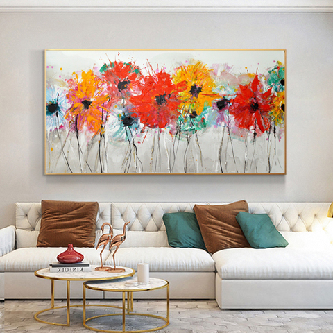 RELIABLI Colorful Flower Pictures Abstract Canvas Panting Posters And Prints Wall Art For Living Room Home Decoration NO FRAME ► Photo 1/6