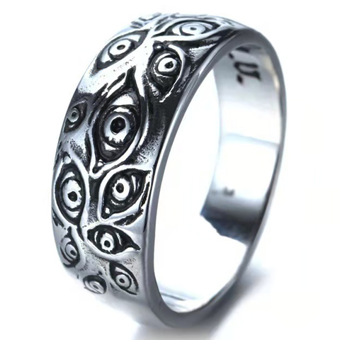 Punk Fashion Rings for Women Men Retro Hip-Hop Personality Ring Engraved Demon Eye Retro Hipster Ring ► Photo 1/6