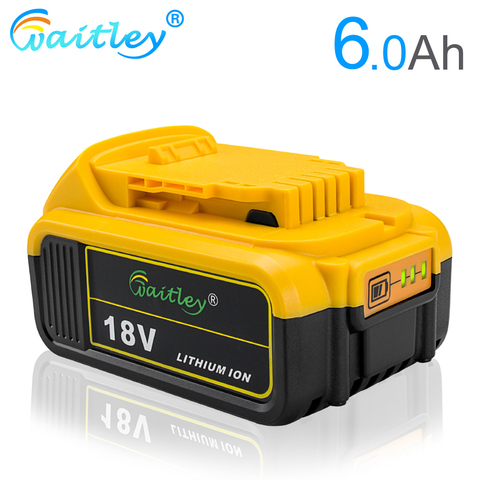 Waitley 18V 6.0Ah DCB200 Replacement Li-ion Battery for DeWalt MAX XR 18V and 20V power tool  6000mAh lithium Batteries ► Photo 1/6