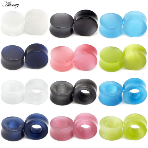 Alisouy 2pcs Fashion Ear Tunnels Earring Gauges Nature Stone Piercing Plugs 00g Ear Expander Lobe Stretcher Sexy Body Jewelry ► Photo 1/6