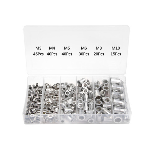 190pcs Rivet Nuts M3 M4 M5 M6 M8 M10 With Box Aluminum Alloy Flat Head Threaded Insert Nut Rivet Cap Set Threaded Nuts ► Photo 1/6