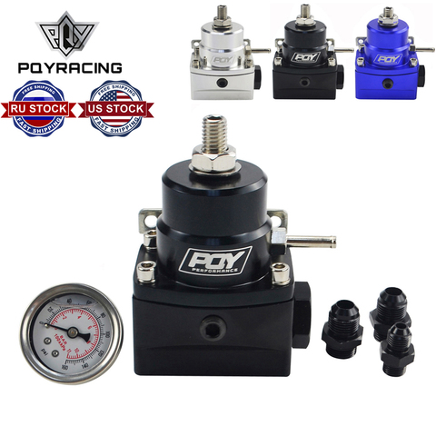 AN8 high pressure fuel regulator w/ boost - 8AN 8/8/6 EFI Fuel Pressure Regulator with gauge PQY7855 ► Photo 1/6