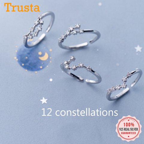 Trustdavis 2022 Women 12 Constellation CZ Opening Fashion Jewelry Pure 100% 925 Sterling Silver Finger Rings Best Gift DA348 ► Photo 1/5