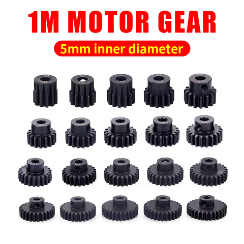 M1 5mm 11T 12T 14T 15T 17t 18t 20T 21t 22T 24T 25T 26T 28T 30T Black steel metal Pinion Motor Gear For 1/10 Rc Model Car Motor ► Photo 1/5