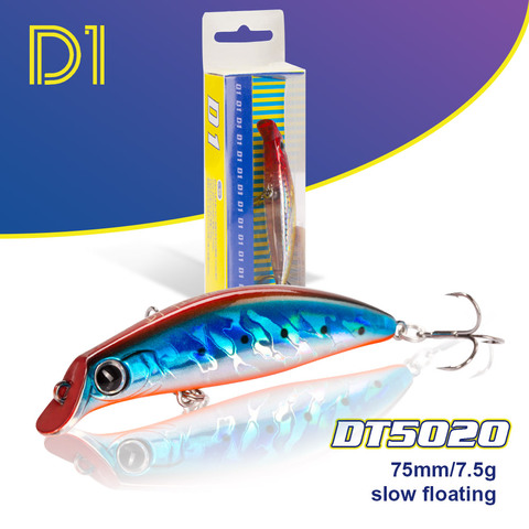 D1 Bass Fishing sasuke sf-75mm 7.5g slow floating Lure Depth 30-80cm Rolling Wobbler PIke Trout River Hard Baits ► Photo 1/6