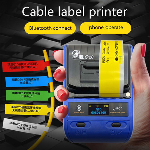 Puqu  Bluetooth Thermal label printer Heat sensitivity Hand held Bluetooth Computer room network wiring Self adhesive print ► Photo 1/6