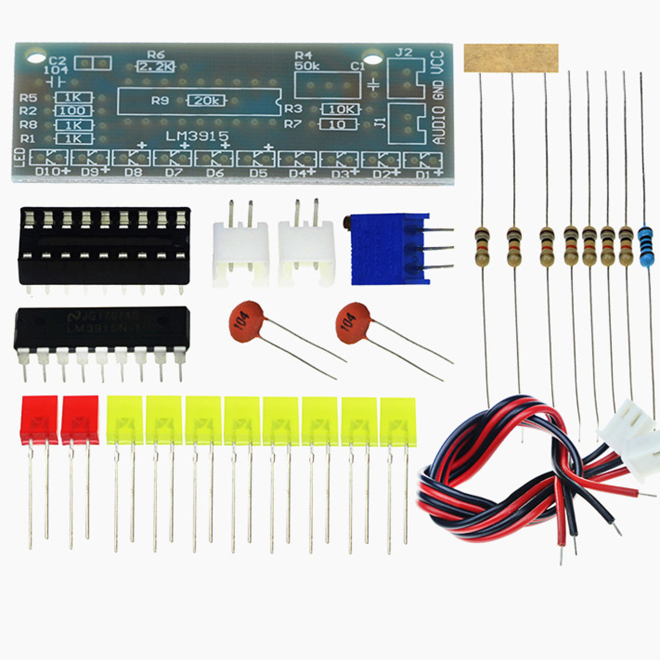 LM3915 Funny 10 Audio Level Indicator DIY Kit Electronic Audio Indicator Suite 