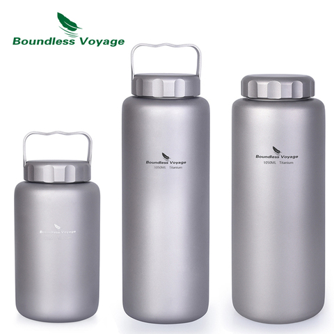 Boundless Voyage Titanium Water Bottle Big Capacity Cycling Camping Leak-Proof Sport Bottle Ultralight Canteen 1050 ml/600ml ► Photo 1/6