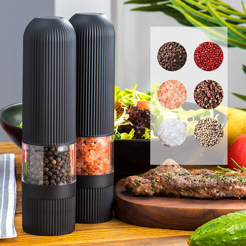 2PCS Electric Pepper Mill Grinder Automatic Salt And Pepper