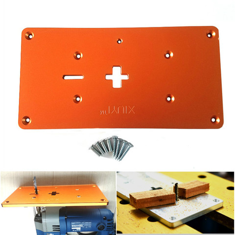 Aluminum Electric Jig Saw Flip Board Router Table Insert Plate for Jig Saw Woodworking Work Benches ► Photo 1/6