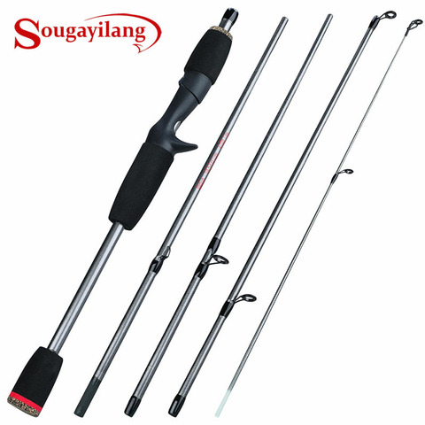 Sougayilang 5 Section Spinning Casting Speed Fishing Rods Ultralight Weight Carbon Fiber for Travel Freshwater Fishing Pesca ► Photo 1/6