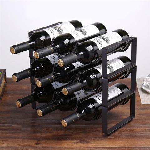 Wine Rack Creative Vintage Wire  Wine Display Rack Storage Bottles Rack Stand Home Accessory Holds 3 Bottles ► Photo 1/6