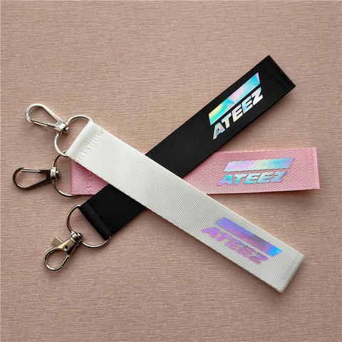 Kpop Ateez laser Lanyard keychain mobile phone hang rope Key Chains Keyring Kpop ATEEZ Pendant High quality new arrivals ► Photo 1/5