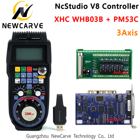 Nc Studio V8 Controller Kit PM53C Breakout Board Control Card + XHC WHB03B Wireless MPG 3 Axis WEIHONG Controller NEWCARVE ► Photo 1/6