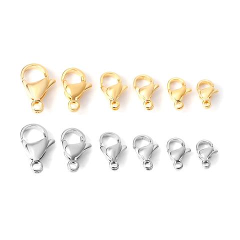 100/pcs Gold/Silver Color Stainless Steel Lobster Clasp Hook for Jewelry Making DIY Necklace Finding Chain Bracelet Accessories ► Photo 1/6