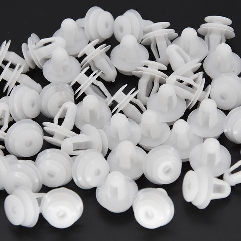 50pcs White Auto Bumper Fender Fastener Retainer Clips 8mm Hole Car Fixed Rivet Retainer Plastic Rivets Fastener Push Clips ► Photo 1/6