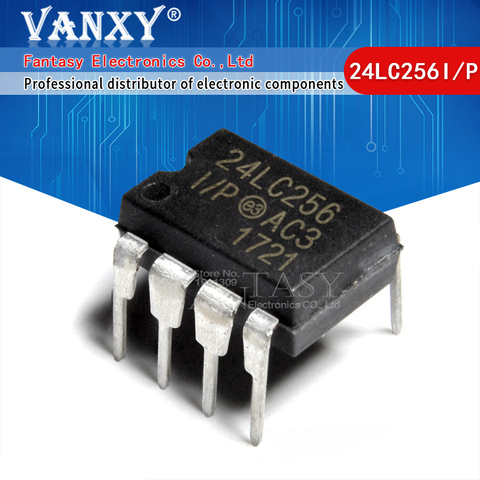 5PCS 24LC256-I/P DIP-8 24LC256I/P DIP8 24LC256 EEPROM DIP 24LC256-I/P ► Photo 1/4