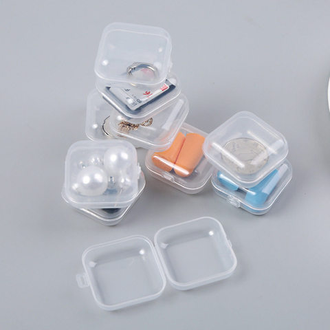 Small Spuare Storage Box for Earring Ear Pads Pill-case Plastic Mini Carry Shockproof Antidust Earbuds Boxes Transparent ► Photo 1/6