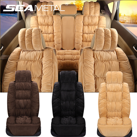 Soft Plush Car Seat Covers Automobiles Seat Cover Cushion Pad Car Seat Protector Set Universal Winter Auto Interior Accessories ► Photo 1/6