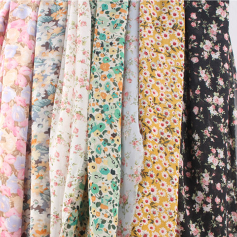 New Style Daisy Flower Chiffon Dress Dropping Breathable Beautiful Summer Fabric ► Photo 1/6