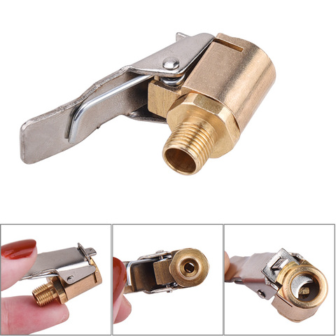 SPEEDWOW Car Truck Brass Air Pump Chuck Tyre Valve 8mm Pump Valve Clip  Clip Clamp Connector Adapter ► Photo 1/6