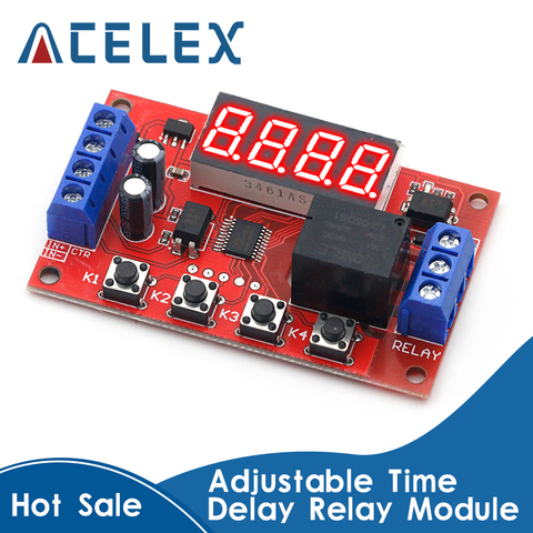 DC 5V 12V 24V 10A Adjustable Time Delay Relay Module LED Digital Timming Relay Timer Delay Trigger Switch Timer Control Switch ► Photo 1/6