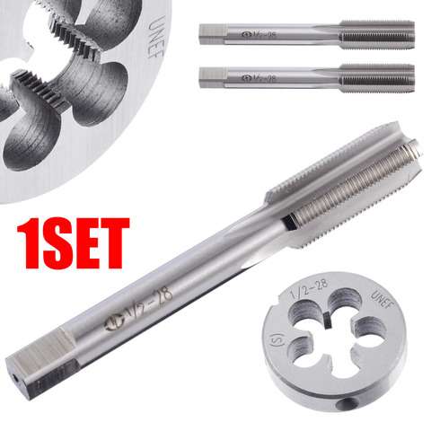 HSS 1/2-28 UNEF 5/8-24 UNEF Hand Tap Round Die Cut Right Hand Tapping Tool Set For Machining The External Thread Cutting Tool ► Photo 1/6