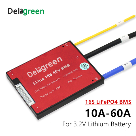 Lithium battery bms 16S 20A 30A 40A 50A 60A PCM/PCB/BMS for 48V LiFePO4 Battery Pack for Electric Bicycle and Scooter and Tools ► Photo 1/6