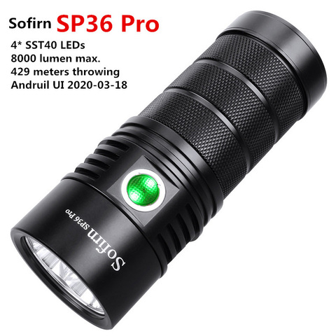 NEW Sofirn SP36 Pro Anduril 4*SST40 Powerful 8000LM LED Flashlight USB-C Rechargeable 18650 Torch Super Bright Lantern 6500K ► Photo 1/6