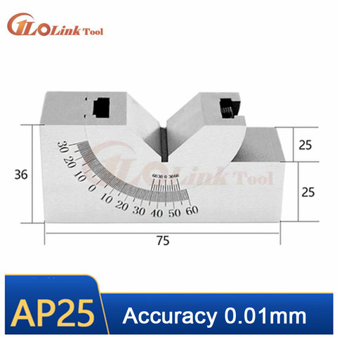 AP25 Tools maker Precision Gauge Micro Adjustable Angle V Block Milling Setup 0 to 60 Degree angle plate Angle block angle gauge ► Photo 1/6