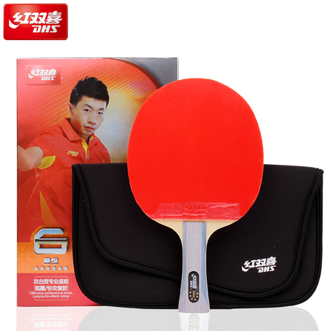 DHS table tennis rackets 6-star with hurricane 8 and tinarc rubber 6002/6006 add bag set ping pong bat tenis de mesa ► Photo 1/6